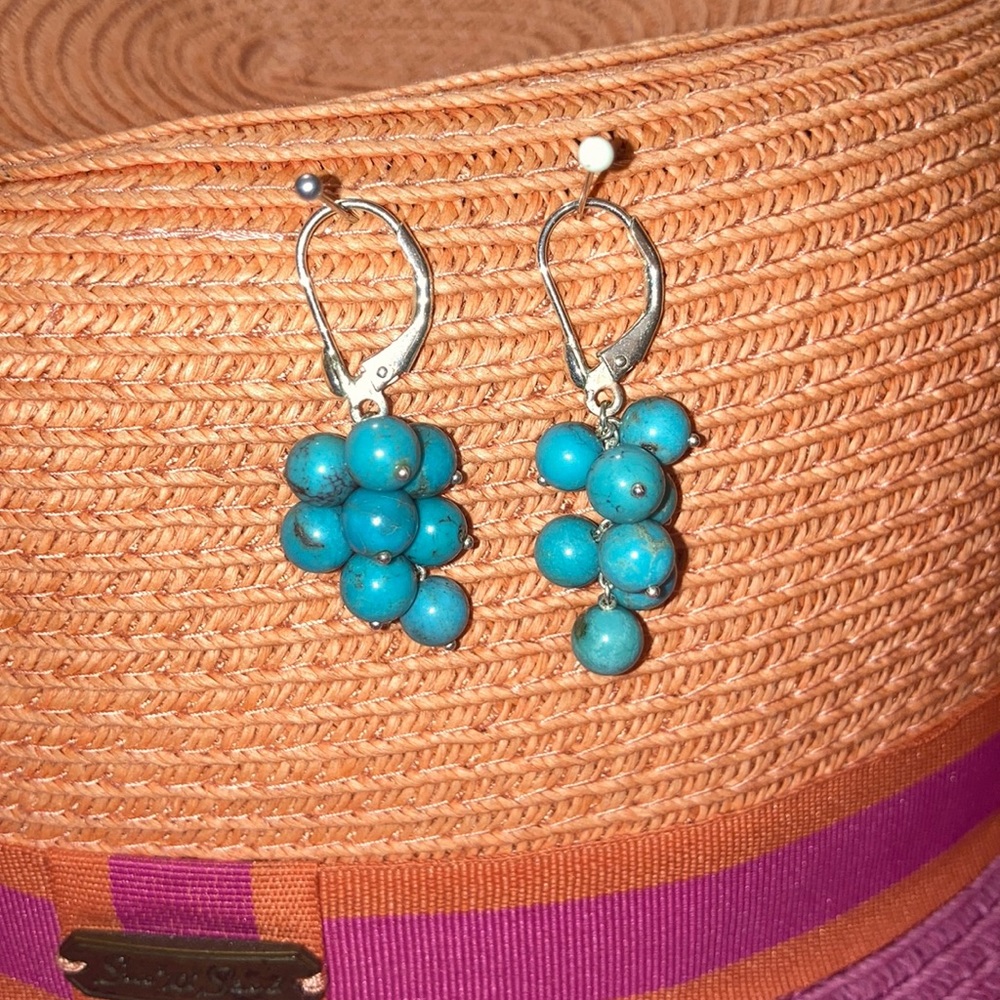 Sterling Silver Blue Grape Clustered Earrings